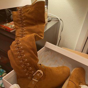 Brown Faux Suede Boots New